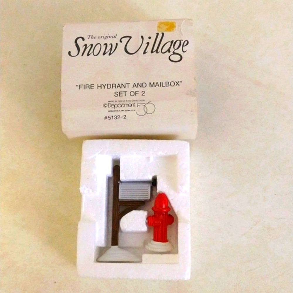 Department 56 Snow Village Fire Hydrant and Mailbox Set of 2